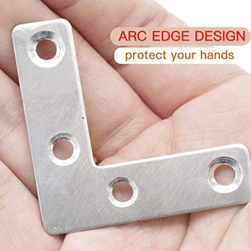 20-Pack Stainless Steel L-Shape Corner Brace 2x2 Inch for Wood