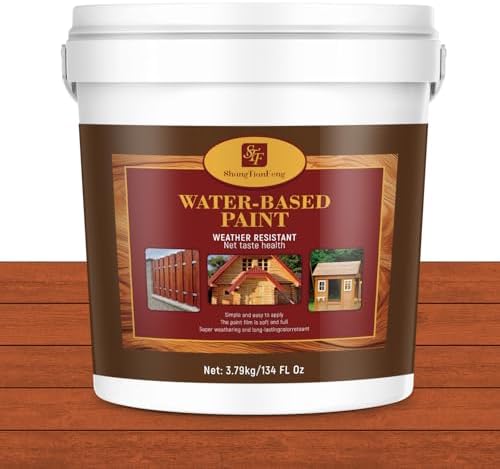 1 Gallon Red Stain & Sealer & Preservative for Woodd, Flexible Crack-Resistant Finish,Outdoor Deck and Fence - All-in-One Exterior Wood Stain and Waterproofing Sealant, Non-Toxic
