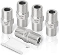 TAISHER 5PCS 304 Stainless Steel Hex Nipple, Pipe Fitting 3/4-Inch Male Pipe x 3/4-Inch Male Pipe