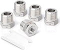 TAISHER 5PCS Forging of 304 Stainless Steel Reducer Hex Bushing, 1/4" Male NPT to 1/8" Female NPT, Reducing Forging Pipe Adapter Fitting