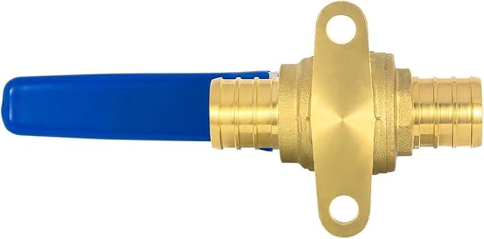 50-Pack EFIELD 3/4-inch Crimp Pex Full Port Shut-off Brass Ball Valve with Drop-ear, Red and Blue Levels, ASTM F1807,(VALVE217-50PCS)