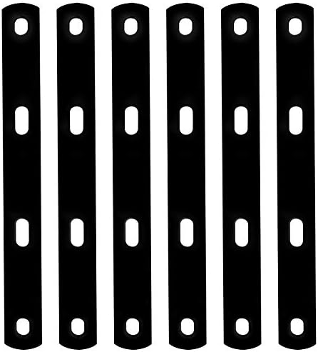 6 PCS 12" Black Flat Mending Plate Slotted Straight Bar Bracket