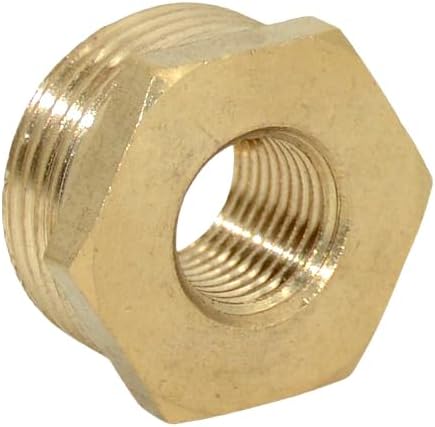 2pcs 1/4"" NPT Male To 3/4" NPT Female Brass Reducer Thread Hex Bushing Brass Threaded Pipe Fitting,Hex Reducing Convert Adapter Pipe Fitting (1/4"*3/4")