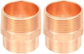 PATIKIL 1-1/2" Male Adapter Fitting with C x m Connections, 2 Pcs Copper Pipe Fittings with Sweat Solder x FNPT Connection Threaded Tubing Connector for Residential, Commercial