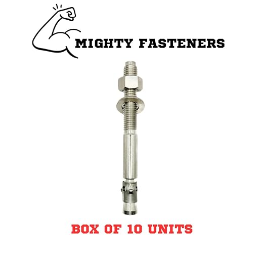 Wedge Anchors – Heavy-Duty 304 Stainless Steel Expansion Bolts for Concrete & Masonry, Rust-Resistant & Durable - 3/4" X 7-1/2" - 10 Pack