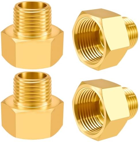 SDTC Tech Brass Pipe Fitting 1/2 NPT Thread Male to 3/4 NPT Thread Female