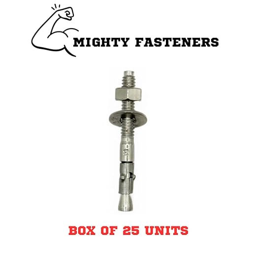 Premium 316 Stainless Steel Wedge Anchor, 3/8"-16 X 2-3/4" – Heavy Duty Corrosion Resistant Fastener for Concrete and Masonry Applications 25 Pack