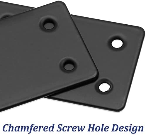 Bonsicoky 8Pcs Flat Straight Brace Brackets, 2.4 x 1.5 / 60 x 38mm