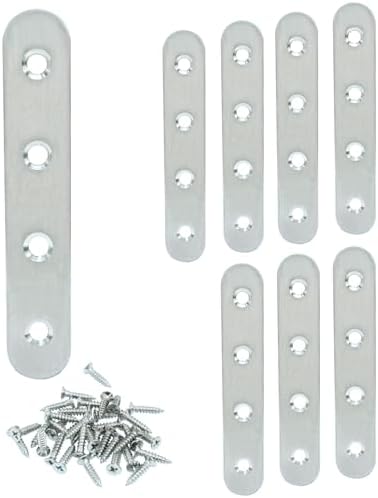 8 Pack 4 Inch Stainless Steel Flat Plate Straight Bracket