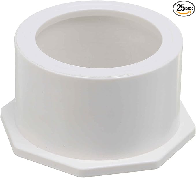 25Pcs 2" x 1 1/2" PVC Reducer Bushing Fitting, SCH40 (Spigot x Socket) Furniture Grade PVC Pipe Fitting, Reducer Bush Adapter for Home Sewer Plumbing, Industrial, Pipe Connection
