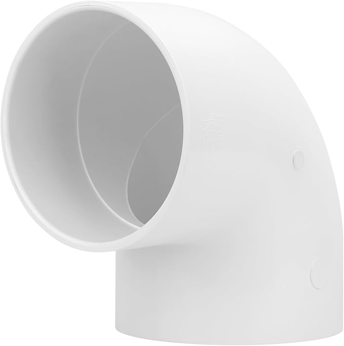 6 Inch 90 Degree Elbow 2 Way Right Angle PVC Pipe Fitting, Furniture Build Grade SCH40 (Socket x Socket) 6" PVC Fitting Connectors for DIY Shelf Garden Support Structure