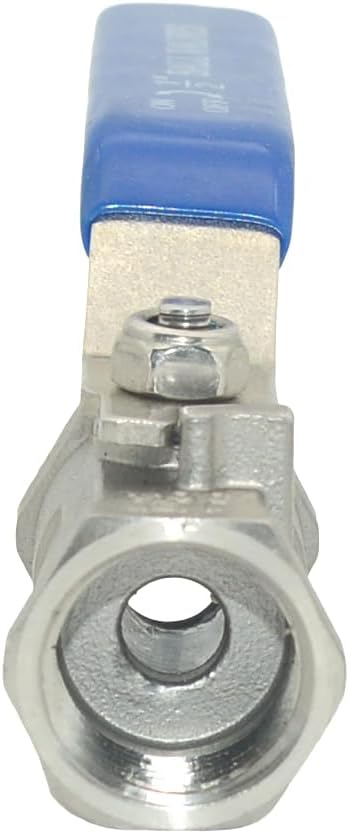 VARMHUS 2PCS 1/2" Stainless Steel 304 Ball Valve 1Pc Type NPT Female Threaded with Heavy Duty Blue Vinyl Insulation Handle,CF8M Ristricted Flow,1000 WOG (2PCS 1/2")