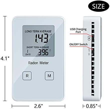 Funny Kitchen Home Radon Detector,Portable Radon Meter,Long and Short Term Monitor,Rechargeable Battery-Powered,Radon Test Kit