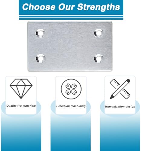 50PCS Flat Straight Brace Brackets,2.35x1.5 Stainless Steel Brackets