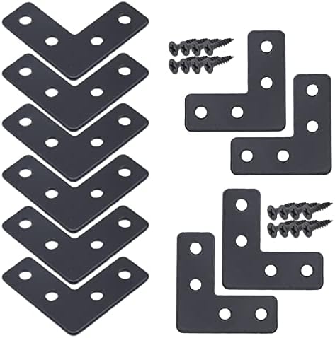 20-Pack Steel Flat Mending Plate Corner Brace 1.6x1.6inch for Wood