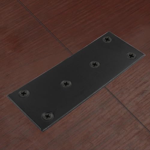 Bonsicoky 4 Pcs Flat Straight Brace Brackets, Black, 5" x 2"
