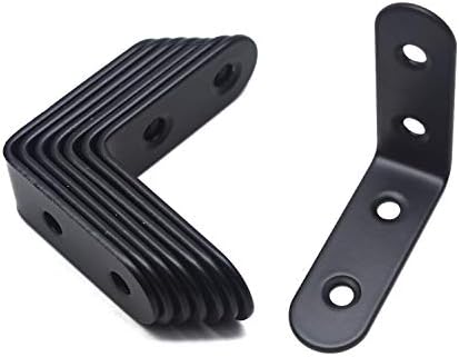 MY MIRONEY 8PCS Stainless Steel Black L Brackets, 2" x 2"