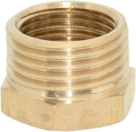 2pcs 1/2" NPT Male To 3/8" NPT Female Brass Reducer Thread Hex Bushing Brass Threaded Pipe Fitting,Hex Reducing Convert Adapter Pipe Fitting (1/2"*3/8")