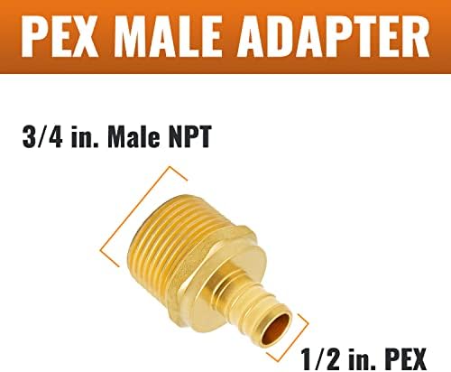 SUNGATOR 6-Pack 1/2" PEX x 3/4" NPT Male Adapter