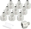 TAISHER 10PCS 304 Stainless Steel Pipe Fitting, New Reducer Adapter, 1/4" NPT Male x 1/2" NPT Female, Reducing Pipe Adapter Fitting