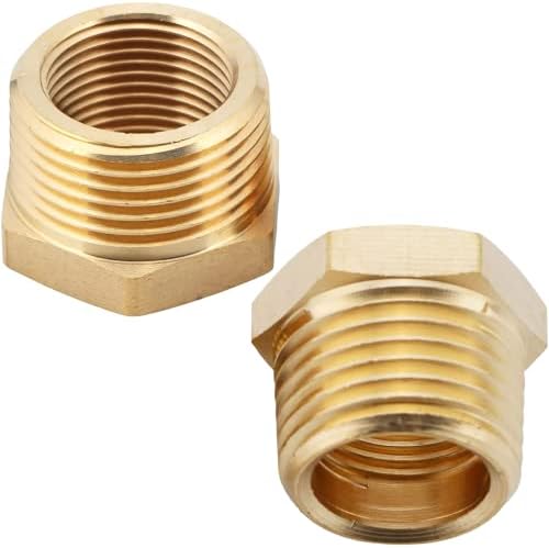 2PCS 1" x 3/4" Brass Reducer Hex Bushing by CX WONDERLAND