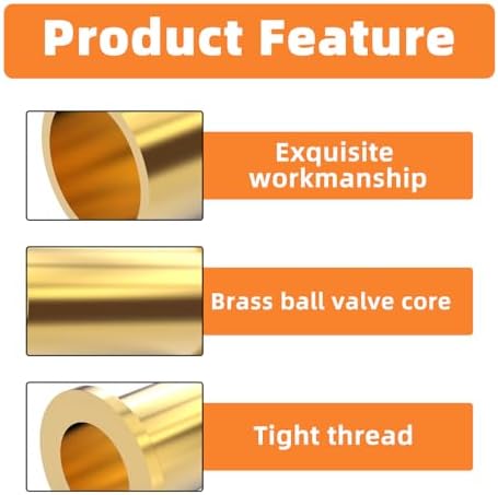 GASHER 200PCS Brass Compression Fitting, Brass Compression Insert Tube Support 1/4" Tube OD