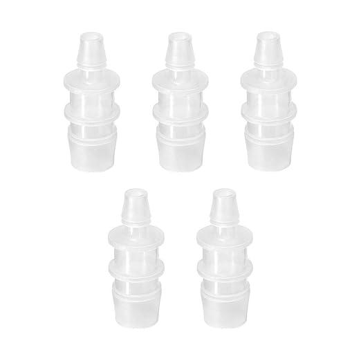 Quickun Plastic Hose Barb Reducer Fitting 5/16" to 5/8" Barbed Reducing Union Adapter Splicer Mender Joint Fitting (Pack of 5)