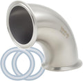 Sanitary Ferrule Elbow 90 Degree 76mm Pipe PD 3" Ferrule Tri Clamp