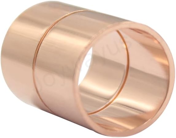 Joywayus 10PCS 1/4" ID Copper Coupling with Dimple Stop Straight Sweat Pipe Fitting Pressure Plumbing Solder Connection