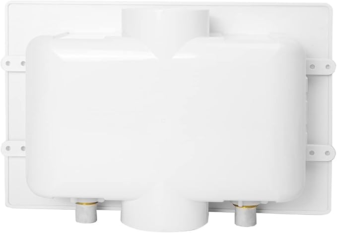 EFIELD Premium Washing Machine (Laundry) Outlet Box with Center Drain, 1/2 inch Inlet CPVC x 3/4 inch MHT with Stainless Steel Water Hammer Arrestor,(WM022)