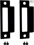 QCAA Stainless Steel Extended Replacement Lock Strike, 4-7/8", for Deadbolt, Black, 2 Pack, Made in Taiwan