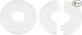 HARFINGTON 2pcs Wall Split Flange 26.5mm/1" Self-Adhesive Plumbing Cover Plates ABS Plastic Round Escutcheon Plate Buckle Design for Water Pipe Bathroom Kitchen Decoration, White