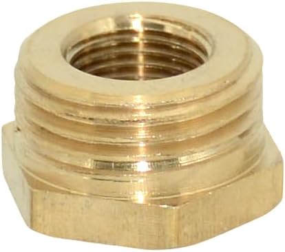 2pcs 1/8" NPT Male To 3/8" NPT Female Brass Reducer Thread Hex Bushing Brass Threaded Pipe Fitting,Hex Reducing Convert Adapter Pipe Fitting (1/8"*3/8")