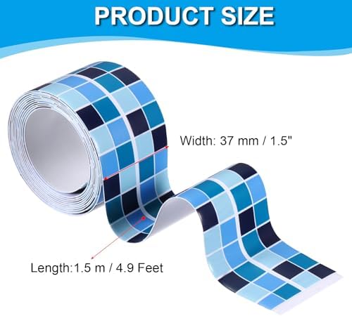 PATIKIL Caulk Tape 1.5" x 5 Ft, Self Adhesive Sealing Tape Waterproof Toilet Tub Caulk Sealant Strip Sealing Trim for Kitchen Bathroom Toilet Bathtub Sink Countertop, Dark Blue