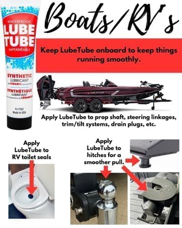 LubeTube 4oz (12 Pack) Multipurpose Synthetic Grease for Pool Equipment, Plumbing Fixtures, RV Toilets, Marine, Machinery & Household Use – PFAS-Free, Food-Grade, Ceramic-Enhanced – Made in USA