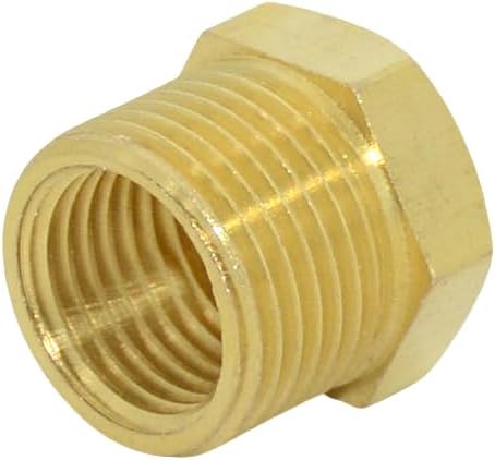 2pcs 1/4" NPT Male To 3/8" NPT Female Brass Reducer Thread Hex Bushing Brass Threaded Pipe Fitting,Hex Reducing Convert Adapter Pipe Fitting (1/4"*3/8")
