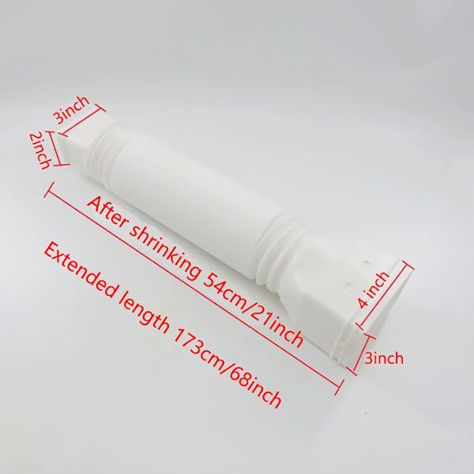 White 2 pack flexible rain gutter downspout extensions flexible, drain downspout extender,rainwater drainage ditch joint, can be extended from 21 inches to 68 inches