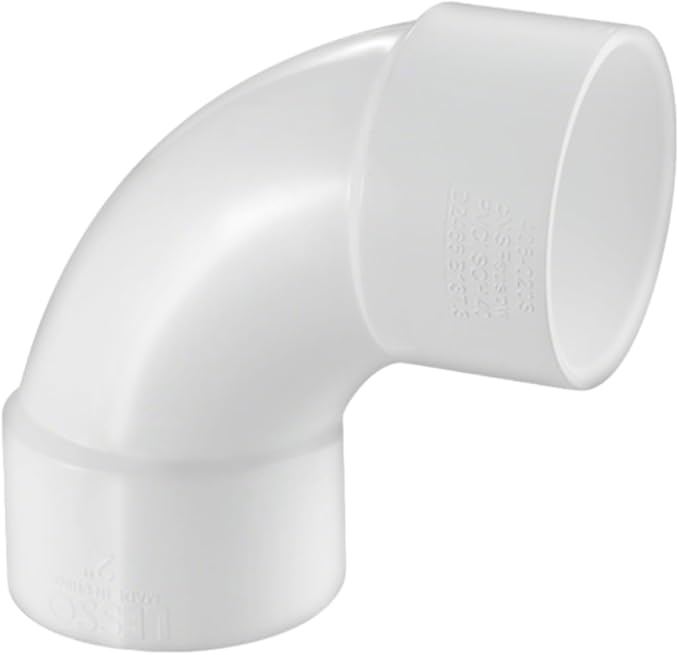 LESSO 3" PVC 90 Degree Sweep Elbow, 3 inch PVC Pipe Fittings High Flow Capacity White for Plumbing and Pool Systems, Schedule 40 White