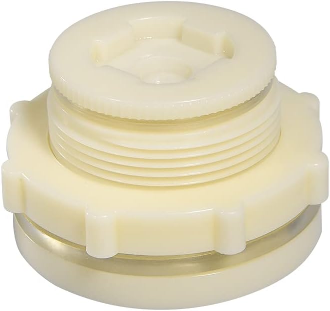 Quickun 2" ABS Bulkhead Water Tank Connector Adapter Fitting with Plugs Thru-Bulk Pipe Fitting (Set of 1)