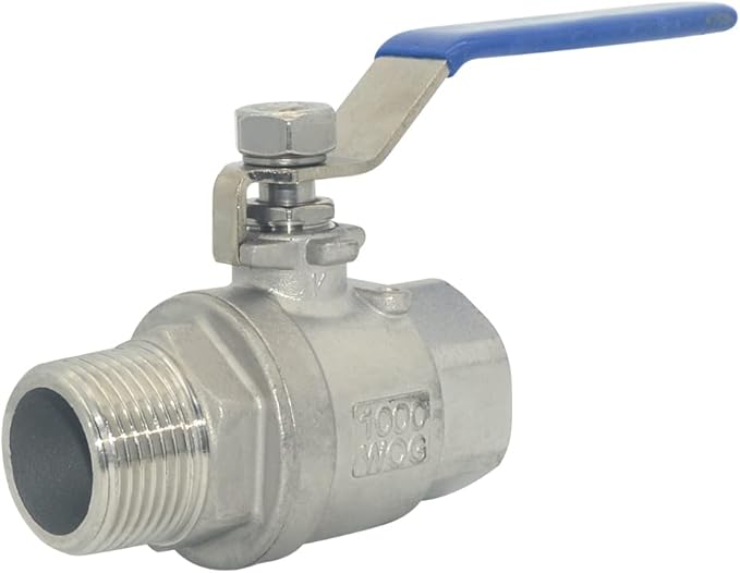 VARMHUS Full Port Ball Valve S304 Stainless Steel 304 Heavy Duty for Water, Oil, and Gas,1000WOG (1")