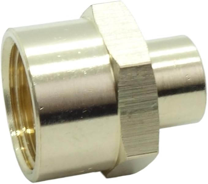 5 Pcs Brass Pipe Fitting Reducing Coupling, FNPT to FNPT Reducer Adapter, 3/8" x 1/8" NPT Female