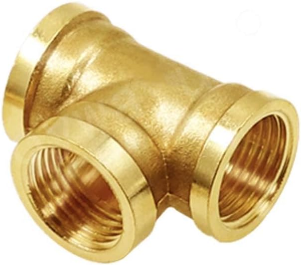 Joywayus 3PCS Brass Pipe Fittings 3/4" to 3/4" to 3/4" NPS Female Forged Tee Pipe Tube Fittings