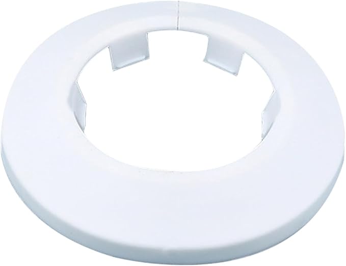 40mm Pipe Cover Decoration; Fit 1.57" Outer Diameter Pipe/Hole; White PP Plastic Escutcheon Collar; Snap-on Water Escutcheon Plate for Bathroom Kitchen Wall Tube Decor 1 Piece