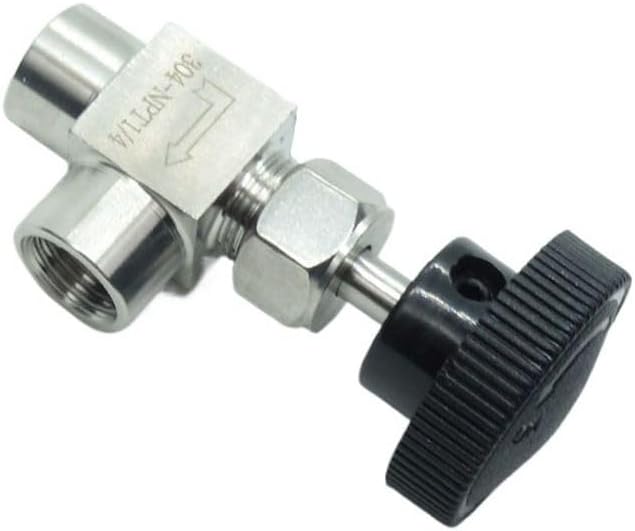 1 Piece Stainless Steel 304 Instrument Gas Angle Needle Valve 1/4" NPT Female x 1/4 NPT Female