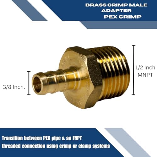XFITTING 3/8 inch Pex x 1/2 inch Male NPT Adapter, 24-4-8=2X, 2 Pieces