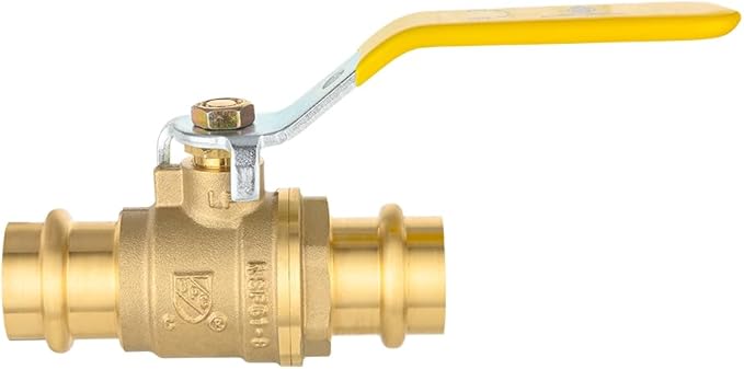 (Pack of 5) EFIELD 3/4" Copper Press Ball Valve with EPDM O-ring,1/4- Turn Full Port Shut Off Stop Ball Valve For Copper Tubing Connection, LF Brass,(VALVE243-5PCS)