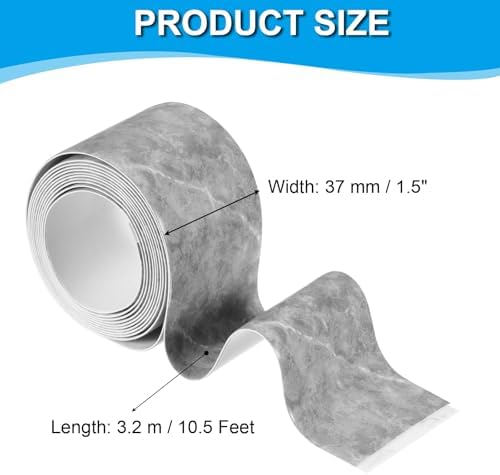 PATIKIL Caulk Tape 1.5" x 5 Ft, Self Adhesive Sealing Tape Waterproof Toilet Tub Caulk Sealant Strip Sealing Trim for Kitchen Bathroom Toilet Bathtub Sink Countertop, Dark Grey