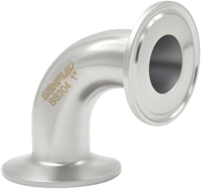 Sanitary Elbow 90 Degree 25mm Pipe OD SS304 Ferrule Tri Clamp 1.5 Inch with 2 Silicone Gaskets