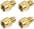 uxcell Brass Pipe fitting, 1/2"-20UNF Flare Male to 1/4NPT Female Thread, Tubing Adapter Hose Connector, for Air Conditioner Refrigeration, 4Pcs