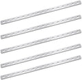 Zonon 5 Pcs 16 Inches Flat Straight Brace Brackets Adjustable 201 Stainless Steel Mending Plate 408mm/16 '' Length 16 Screw Hole Straight Bracket, 2.8 mm Thickness, Slot for 5/16" Screw (Silver)